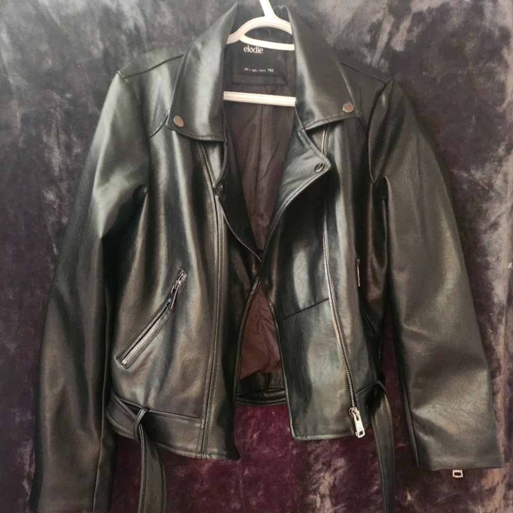 FauxLeather Jacket Women's Large Black